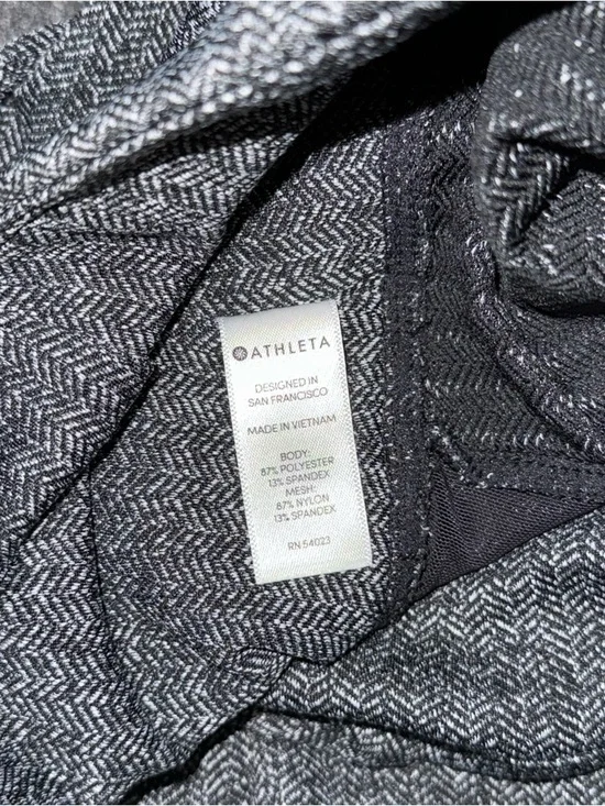 ATHLETA Gray Black Herringbone Mercer Tight High Rise Stretch Leggings Womens XS - Picture 7 of 7